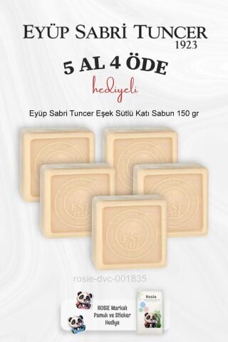 Eyüp Sabri Tuncer Eşek Sütlü Katı Sabun 150 gr 5 Al 4 Öde ve Rosie Pamuk