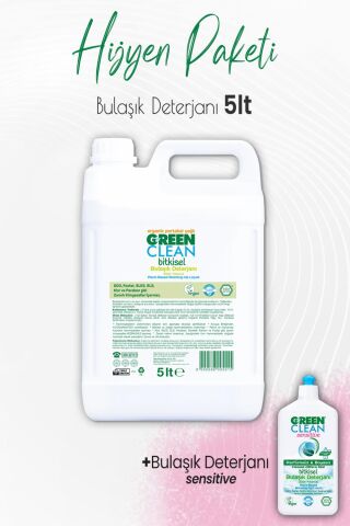 Green Clean Bulaşık Deterjanı Portakal 5 lt ve Sensitive Bulaşık Deterjanı 500 ml