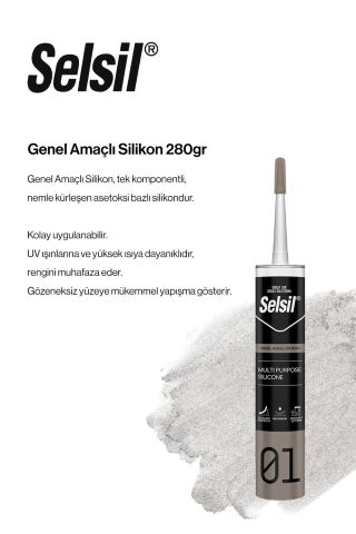 Selsil 280 gr Genel Amaçlı Silikon 17 AL 15 ÖDE ve rosie pamuk