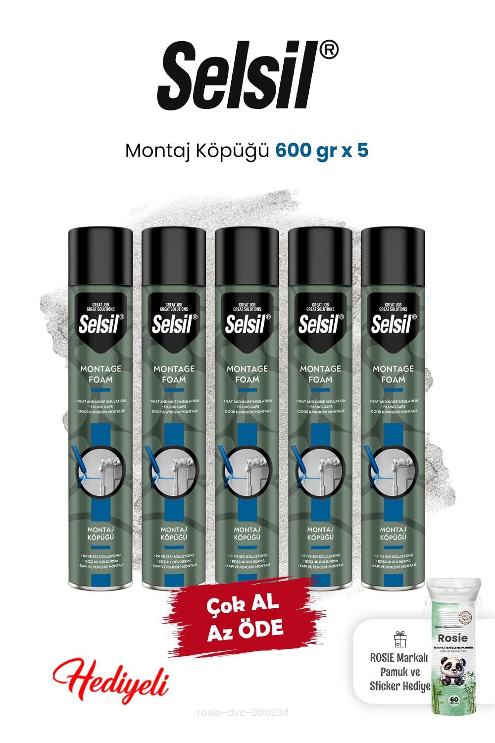 5 x 600 gr Montaj Köpüğü ve Rosie