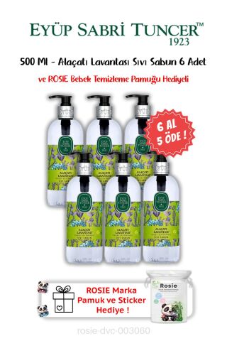 Alaçatı Lavantası 500 ML 6 AL 5 ÖDE  Sıvı Sabun ve ROSIE Hediyeli