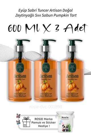 Eyüp Sabri Tuncer Artisan Doğal Zeytinyağlı Sıvı Sabun Pumpkin Tart 600 ml X3