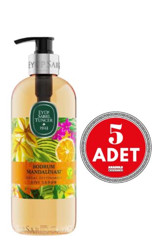 Eyüp Sabri Tuncer Bodrum Mandalinası Doğal Zeytinyağlı Sıvı Sabun 500 ml x 5 Adet