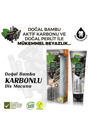 Eyüp Sabri Tuncer Doğal Aktif Bambu Karbonlu Diş Macunu 75 ml + Diş Fırçası Hediyeli