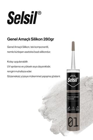 Selsil 48 AL 44 ÖDE 280 gr Genel Amaçlı Silikon ve rosie pamuk