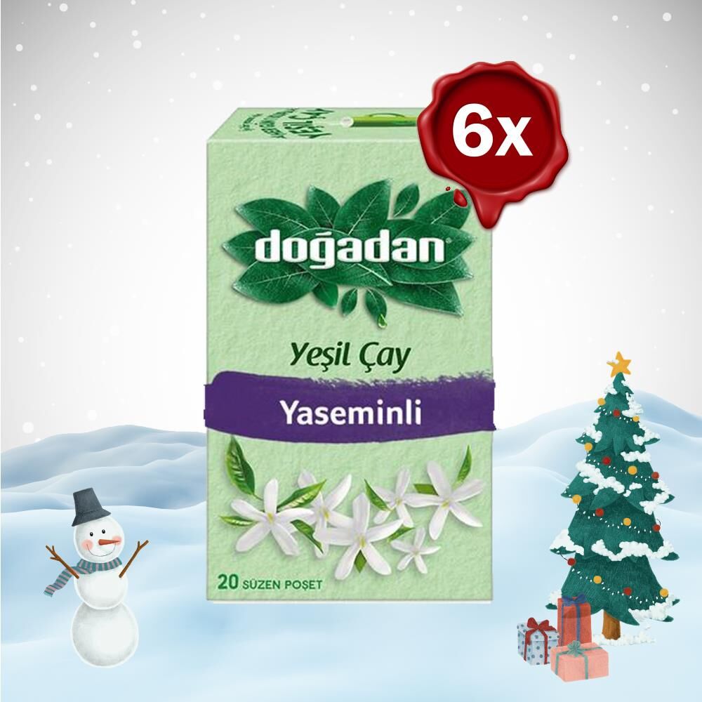 Doğadan Yılbaşı Paketi Yeşil Çay Yaseminli 20'li Poşet x 6