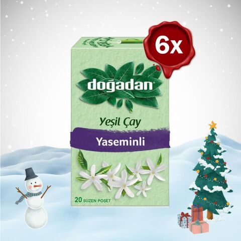 Doğadan Yılbaşı Paketi Yeşil Çay Yaseminli 20'li Poşet x 6