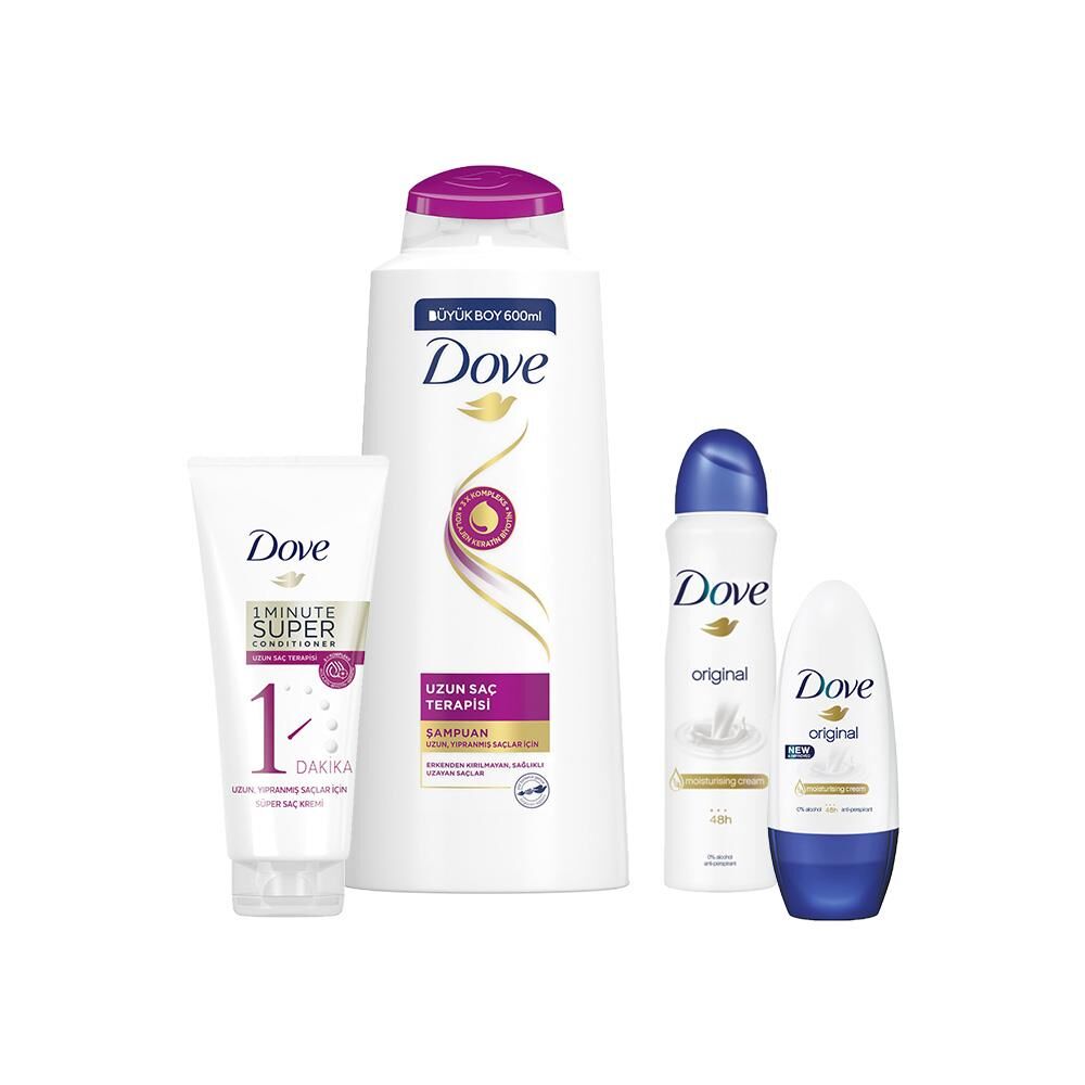 Dove Uzun Saç Terapisi Şampuan ve Saç Kremi, Invisible Dry Roll-On ve Sprey Deodorant