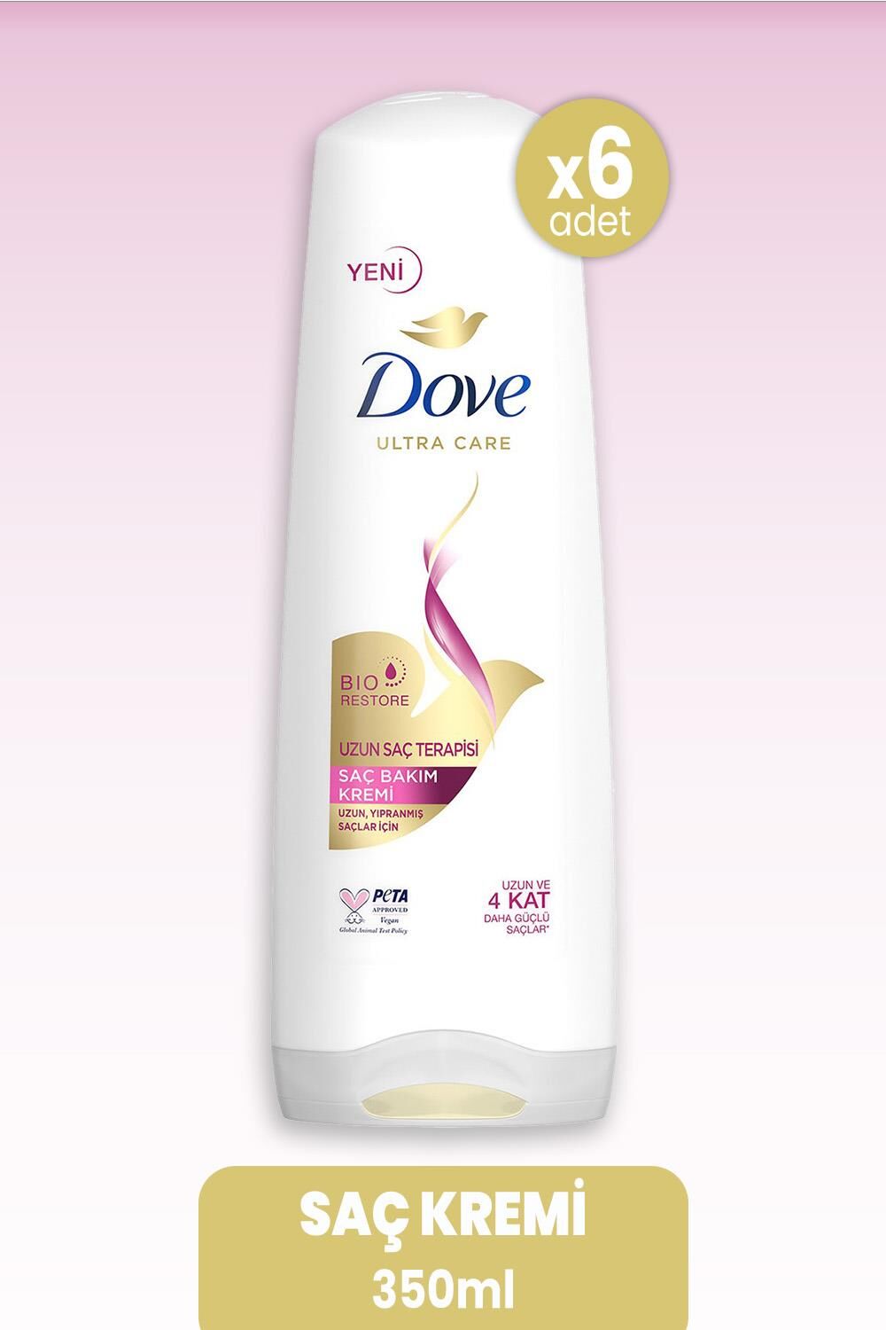 Dove Ultra Care Saç Kremi Uzun Saç Terapisi 350 ml x 6 Adet