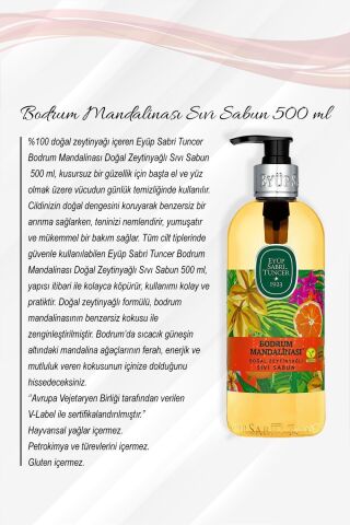 Bodrum Mandalinası Zeytinyağlı Sıvı Sabun 500 ML 5 Al 4 Öde ve Rosie Pamuk