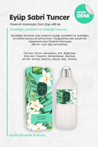 Eyüp Sabri Tuncer Yasemin Kolonyası Cam Şişe 400 ml
