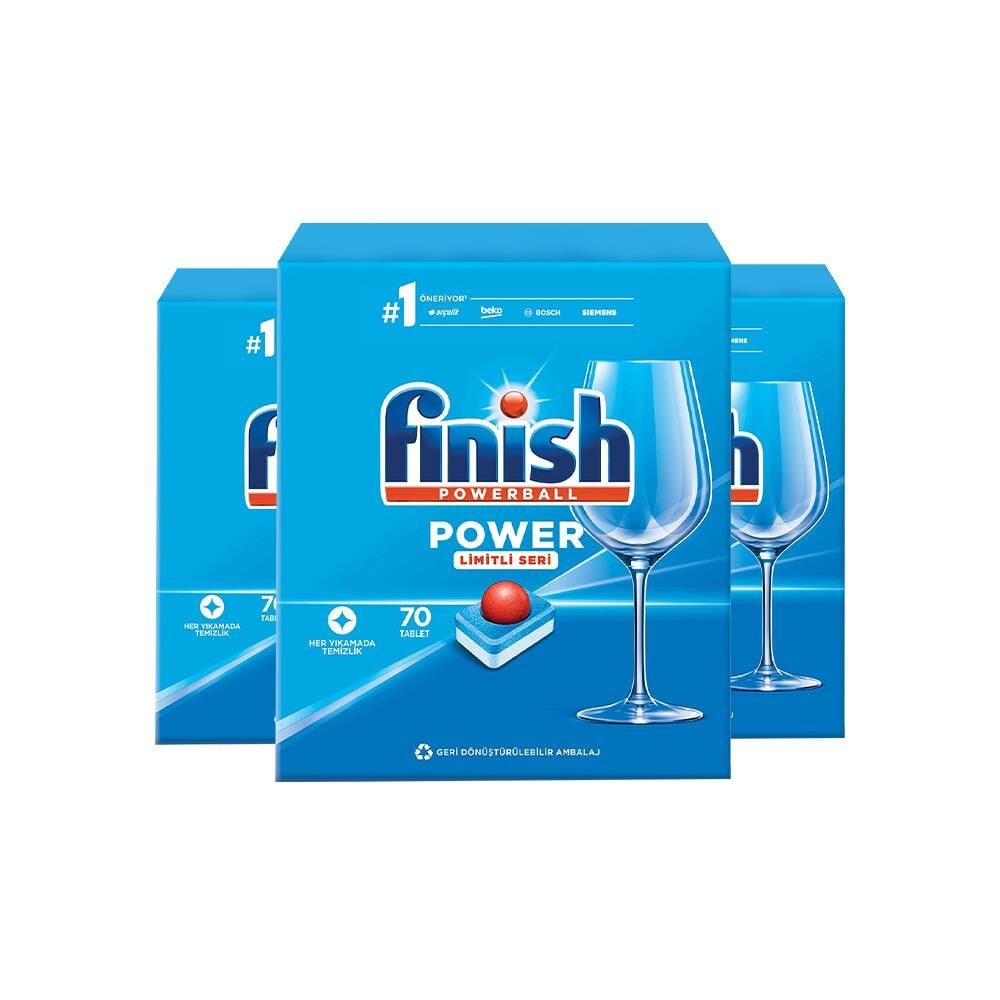 Finish Power Bulaşık Makinası Deterjanı Limitli Seri 70 Tablet x 3