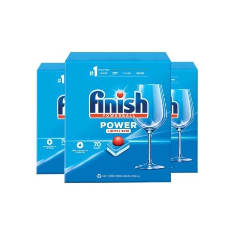 Finish Power Bulaşık Makinası Deterjanı Limitli Seri 70 Tablet x 3