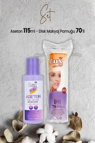 Lux Aseton 115 ml ve Disk Makyaj Pamuğu 70'li
