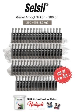 Selsil 65 AL 60 ÖDE 280 gr Genel Amaçlı Silikon ve rosie pamuk