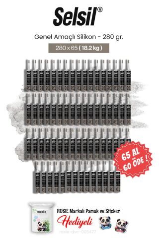 Selsil 65 AL 60 ÖDE 280 gr Genel Amaçlı Silikon ve rosie pamuk