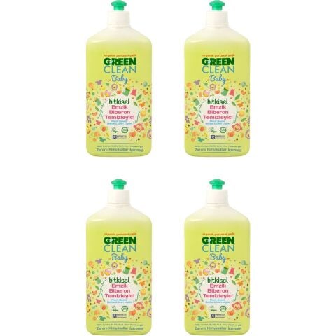Green Clean Organik Portakal Yağlı Baby Biberon Emzik Temizleyici 500 ml 4'lü Set