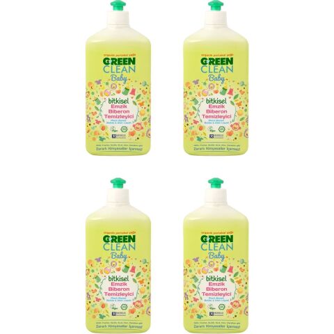 Green Clean Organik Portakal Yağlı Baby Biberon Emzik Temizleyici 500 ml 4'lü Set
