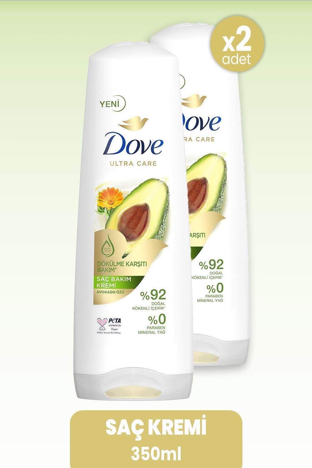 Dove Ultra Care Saç Kremi Dökülme Karşıtı Avokado Özü 350 ml x 2 Adet