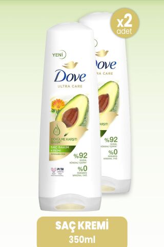 Dove Ultra Care Saç Kremi Dökülme Karşıtı Avokado Özü 350 ml x 2 Adet