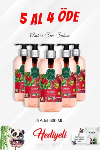 Amber Sıvı Sabun 500 ML 5 Al 4 Öde ve Rosie Pamuk