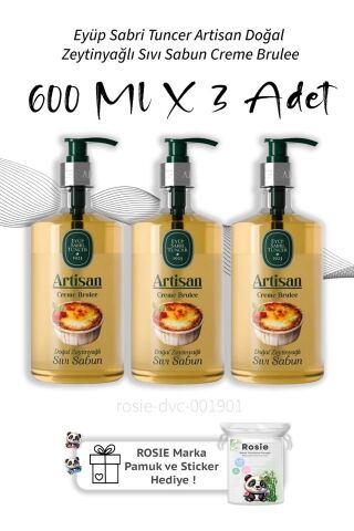 Eyüp Sabri Tuncer Artisan Doğal Zeytinyağlı Sıvı Sabun Creme Brulee 600 ml X3