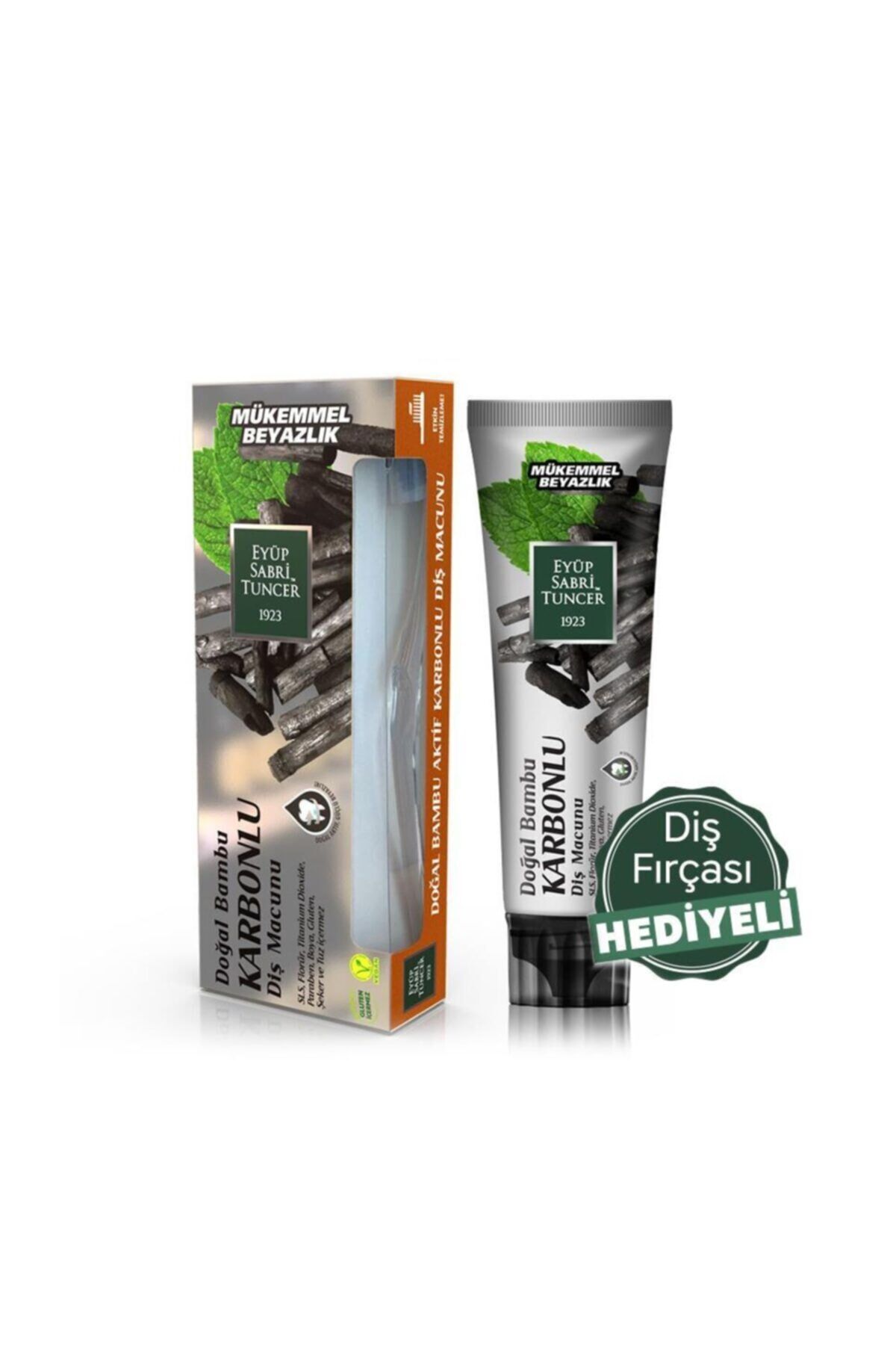 Eyüp Sabri Tuncer Doğal Aktif Bambu Karbonlu Diş Macunu 75 ml + Diş Fırçası Hediyeli