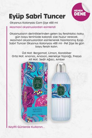 Eyüp Sabri Tuncer Okyanus Kolonyası Cam Şişe 400 ml