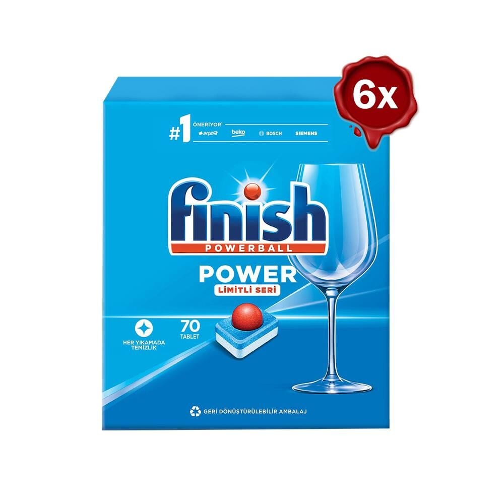 Finish Power Bulaşık Makinası Deterjanı Limitli Seri 70 Tablet x 6