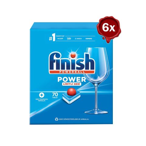 Finish Power Bulaşık Makinası Deterjanı Limitli Seri 70 Tablet x 6
