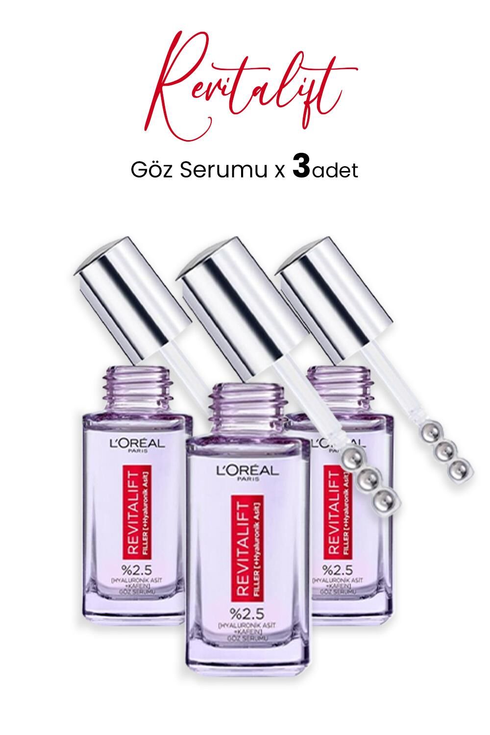 Loreal Paris Revitalift Filler Göz Serumu 20 ml x 3 Adet