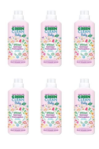 Green Clean Organik Lavanta Yağlı Baby Bitkisel Yumuşatıcı 1000 Ml 6'lı