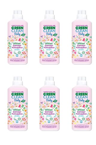 Green Clean Organik Lavanta Yağlı Baby Bitkisel Yumuşatıcı 1000 Ml 6'lı