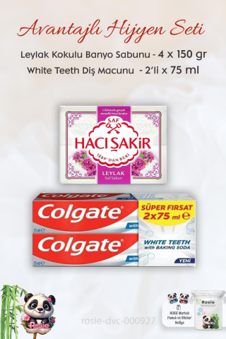 Colgate Baking Soda 2 x 75 ml,   H. Şakir Leylak Kokulu Banyo Sabunu 4 x 150 gr ve ROSIE
