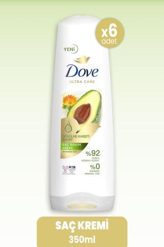 Dove Ultra Care Saç Kremi Dökülme Karşıtı Avokado Özü 350 ml x 6 Adet