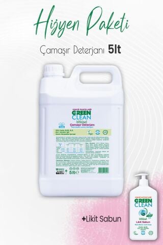 Green Clean Çamaşır Deterjanı Lavanta 5 lt ve Likit Sabun Portakal Yağlı 500 ml
