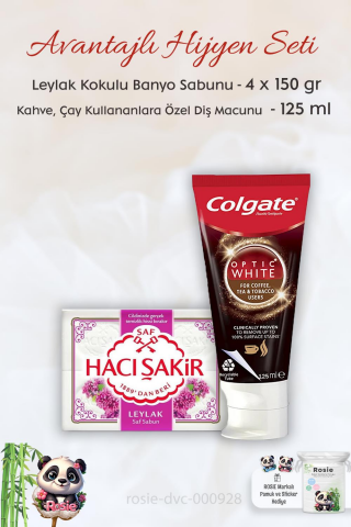 Colgate Kafein Kullananlar İçin Diş Macunu 125 ml, H. Şakir  Leylak Kokulu Banyo Sabunu 4 x 150 gr