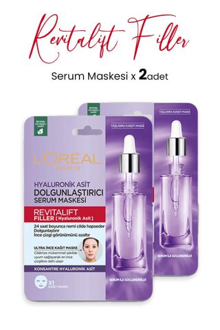 Loreal Paris Revitalift Filler Dolgunlaştırıcı Serum Maskesi 28 gr x 2 Adet