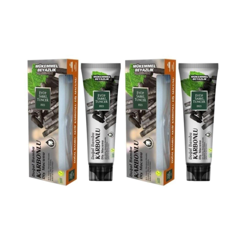 Eyüp Sabri Tuncer Doğal Aktif Bambu Karbonlu Diş Macunu 75 ml + Diş Fırçası Hediyeli X 2 Adet