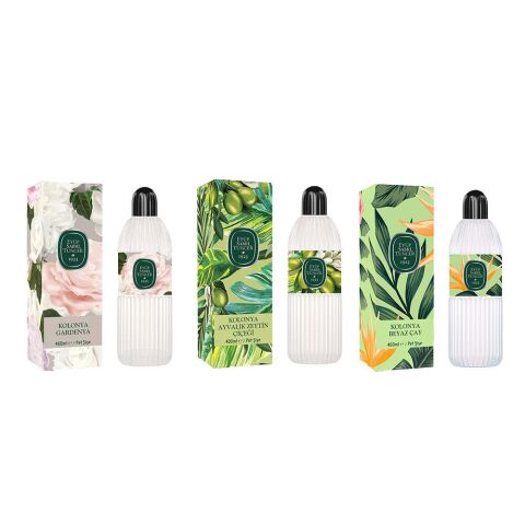 Eyüp Sabri Tuncer Kolonya Gardenya, Ayvalık Zeytin Çiçeği ve Beyaz Çay Pet Şişe 400 ml