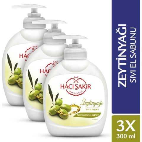 Hacı Şakir Zeytinyağı Nemlendirici Bakım Sıvı El Sabunu 3 x 300 ml
