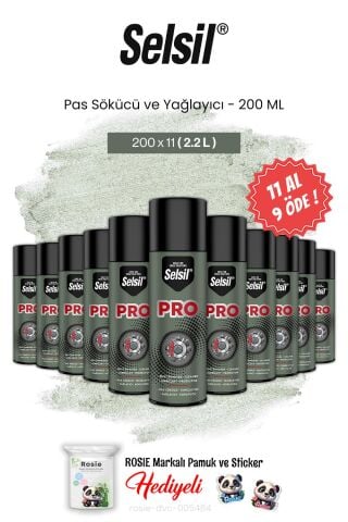 Selsil Pas Sökücü ve Yağlayıcı 11 AL 9 ÖDE 200 ml ve rosie pamuk
