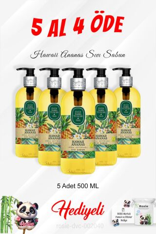 5 Al 4 Öde Hawaii Ananas Sıvı Sabun 500 ML ve Rosie Pamuk