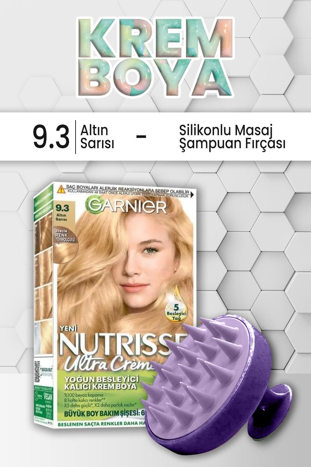 Garnier Nutrisse Yoğun Besleyici Krem Saç Boyası 9.3 Altın Sarısı Mor