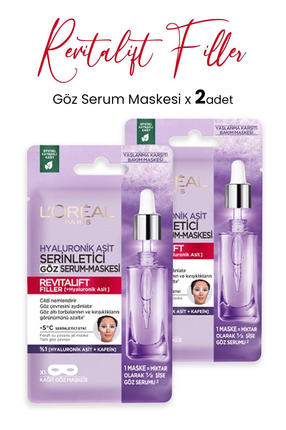 Loreal Paris Revitalift Filler Dolgunlaştırıcı Göz Serum Maskesi 11 gr x 2 Adet