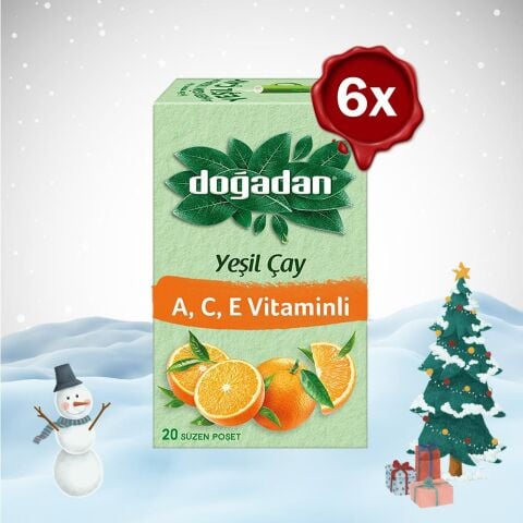 Doğadan Yılbaşı Paketi Yeşil Çay A,C,E Vitaminli 20 'Li x 6