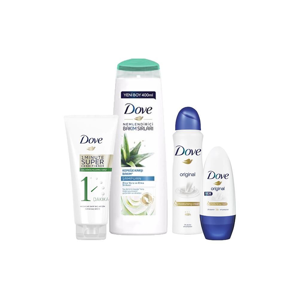 Dove Kepek Karşıtı Şampuan, Saç Dökülmesine Karşı Saç Kremi, Original Roll-On ve Sprey Deodorant