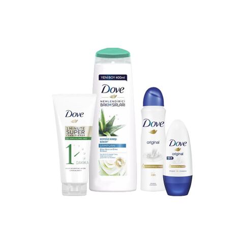 Dove Kepek Karşıtı Şampuan, Saç Dökülmesine Karşı Saç Kremi, Original Roll-On ve Sprey Deodorant