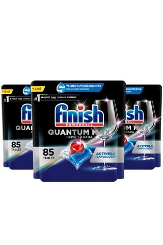 Finish Quantum Max Bulaşık Makinesi Deterjanı Tableti / Kapsülü 85 Yıkama x 3