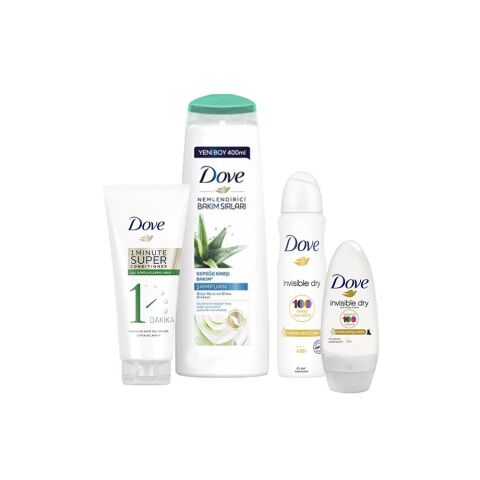 Dove Kepek Karşıtı Şampuan, Saç Dökülmesine Karşı Saç Kremi, Invisible Dry Roll-On ve Sprey Deodorant